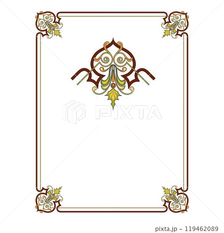 Vintage traditional realistic black and color frames set on white background isolated vector illustration 119462089