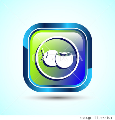 Coconut fruit icon design illustration, Organic fruit icon sign for apps and websites, Button Design 119462104