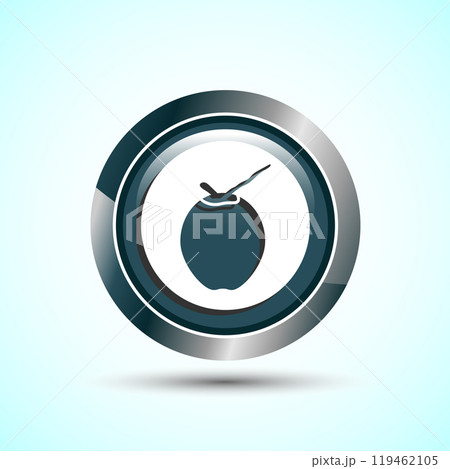 Coconut fruit icon design illustration, Organic fruit icon sign for apps and websites, Button Design 119462105