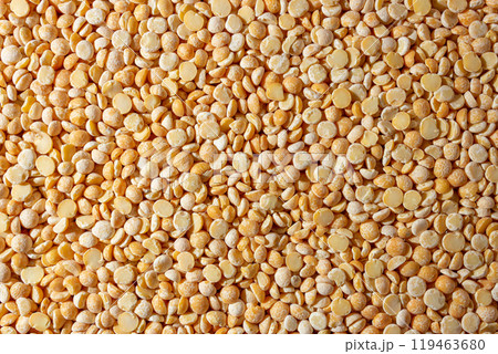 Uncooked Polished Split Peas Background 119463680