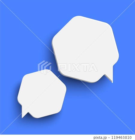 White empty hexagon on blue background White empty hexagon on blue background 119463810