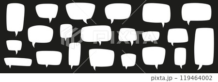 Speech bubble, balloon, chat, talk line art icon for app and website. Comment symbol, blank empty vector for text, cartoon chatting, message box for Black Friday extra discount price and offers. EPS10 119464002