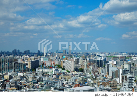 北とぴあより川口元郷の住宅街　エルザタワー55方面の街並みを望む 119464364