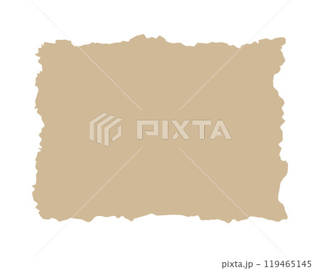 Jagged paper or old map texture. Rectangle shape with ripped edges. Empty ragged text box, label or tag collage element templates isolated on white background. Vector illustration Jagged paper or old map texture. Rectangle shape with ripped edges. Empty ragged text box, label or tag collage element templates isolated on white background. Vector illustration 119465145