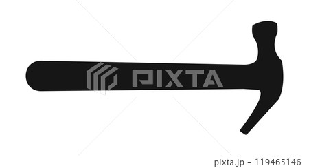 Hammer icon. Handyman tool pictogram isolated on white background. Toolkit of carpenter, repairman, builder or master. Vector garphic illustration 119465146