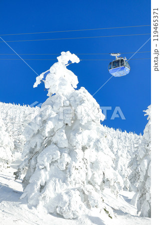 山形蔵王スキー場　ロープウェイと樹氷原の絶景 119465371