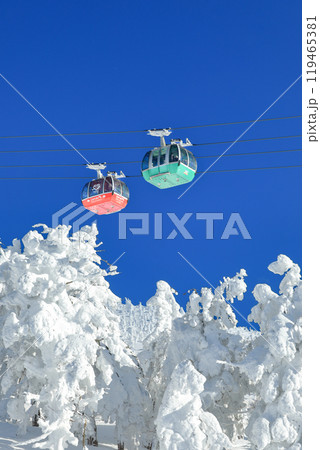 山形蔵王スキー場　ロープウェイと樹氷原の絶景 119465381