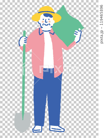 一名男子在農事時提著行李_color 119465896