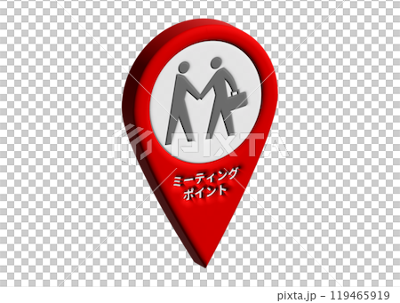地圖別針 3D 會麵點會面地點地圖符號圖示標記象形圖插圖 119465919