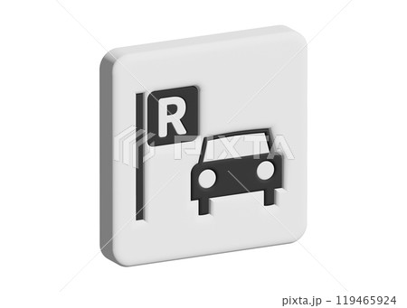3D レンタカー レンタカー受付の地図記号 アイコン マーク ピクトグラムのイラスト 119465924