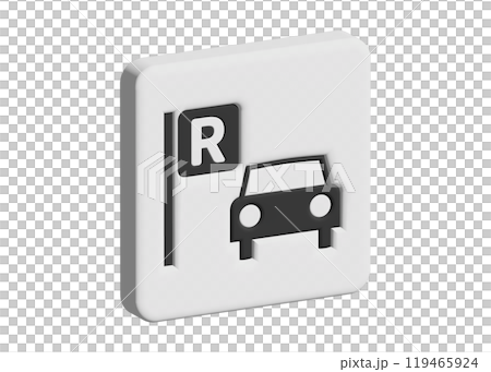 3D レンタカー レンタカー受付の地図記号 アイコン マーク ピクトグラムのイラスト 119465924