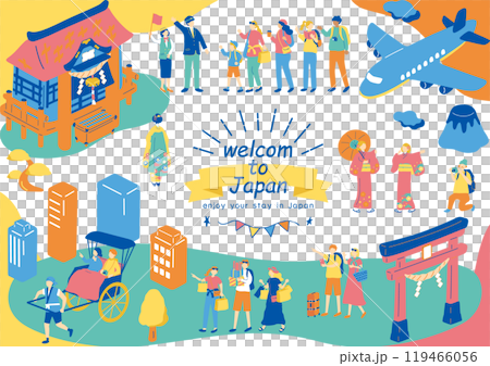 享受日本觀光的外國人 119466056