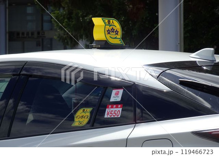 ビジネスイメージ　個人タクシーの行灯と後部ドア 119466723