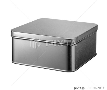 金属製の四角い蓋付きの缶 119467034