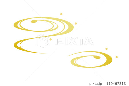 流れる金色の和柄のイラストセット 119467218