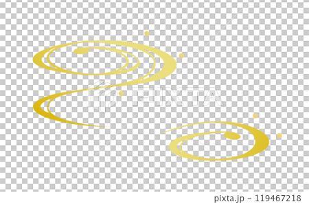 流れる金色の和柄のイラストセット 119467218