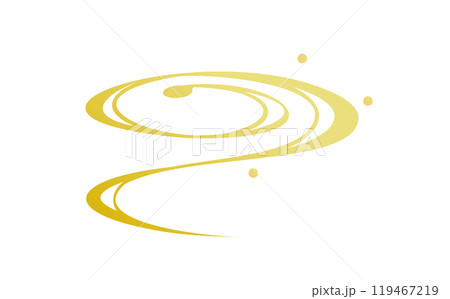 流れる金色の和柄のイラスト 119467219