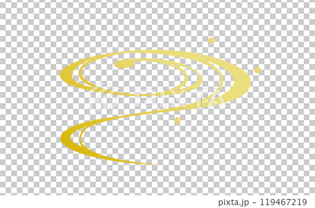 流れる金色の和柄のイラスト 119467219
