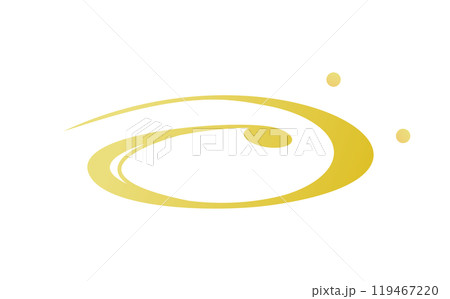 流れる金色の和柄のイラスト 119467220