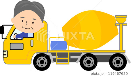 ミキサー車を運転する男性 119467620