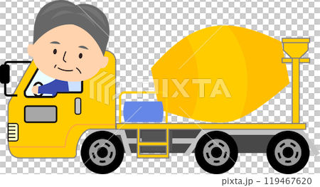 ミキサー車を運転する男性 119467620