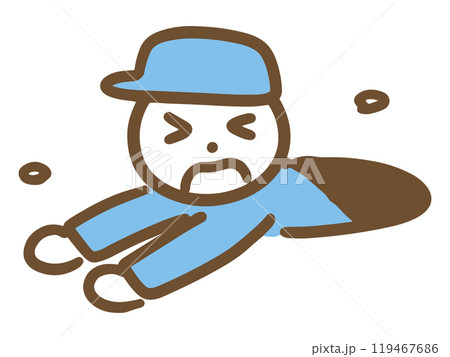穴に落ちた作業服の男性 119467686
