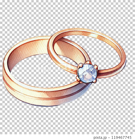Two elegant wedding rings with a diamond 119467745