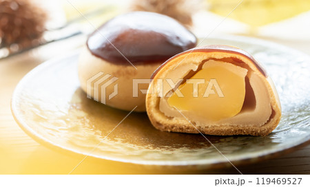 栗饅頭 秋の和菓子 栗饅頭 秋の和菓子 119469527