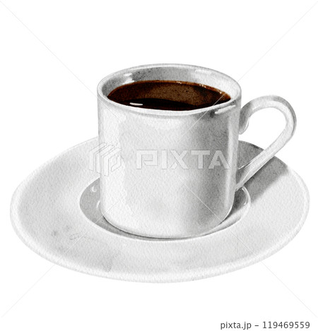 Cup of coffee. Mug with a drink. Hot drink....のイラスト素材 [119469559] - PIXTA