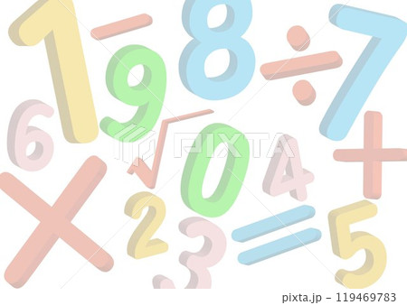 カラフルな数字の背景 119469783