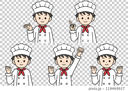 糕點師男姿勢套裝 119469917