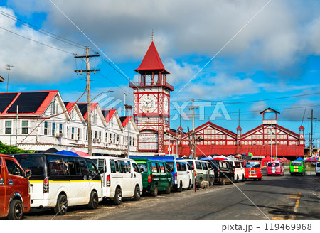 Vibrant Stabroek Market at the Heart of Georgetown, the capital of Guyana 119469968