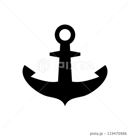 Anchor icon logo design template isolated illustration 119470986