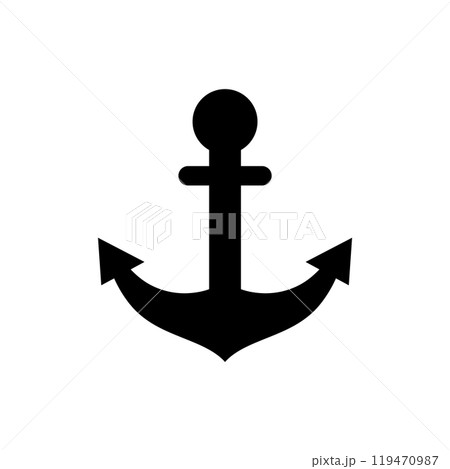 Anchor icon logo design template isolated illustration 119470987