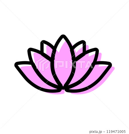 Lotus icon logo design template isolated illustration 119471005