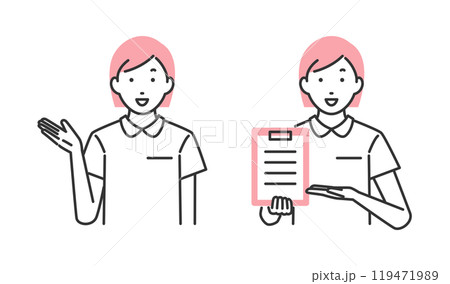 案内と説明をしている看護師のイラスト 案内と説明をしている看護師のイラスト 119471989