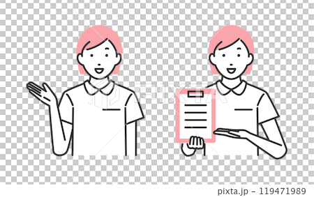 案内と説明をしている看護師のイラスト 案内と説明をしている看護師のイラスト 119471989