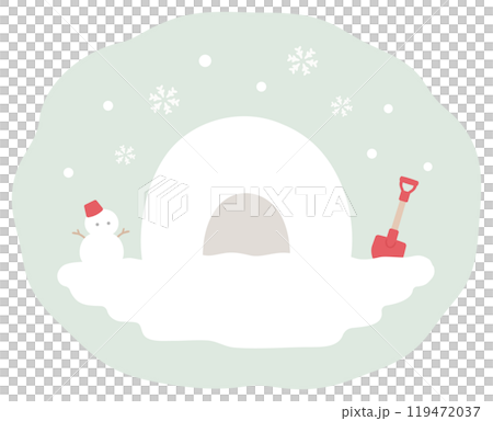 雪人和雪人冬天向量圖素材03 119472037
