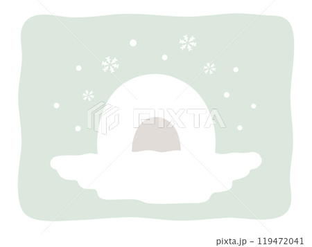 雪とかまくらの冬のベクターイラスト素材03 119472041