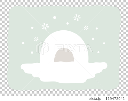 雪とかまくらの冬のベクターイラスト素材03 119472041
