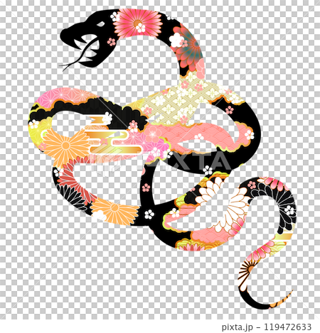 Snake New Year's card Zodiac icon 119472633