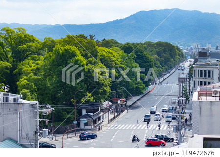 烏丸丸太町交差点周辺 京都御所の見える風景 烏丸丸太町交差点周辺 京都御所の見える風景 119472676