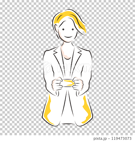 Business | Office lady handing out business card 119473073