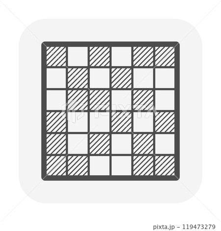 Mosaic tile or ceramic tile vector icon, material for wall interior. Mosaic tile or ceramic tile vector icon, material for wall interior. 119473279