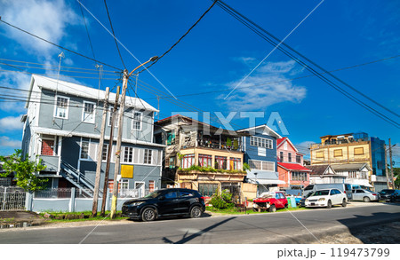 Charming Traditional Colonial Architecture in Georgetown, the capital of Guyana, South America 119473799