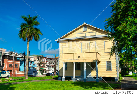 Charming Traditional Colonial Architecture in Georgetown, the capital of Guyana, South America 119473800