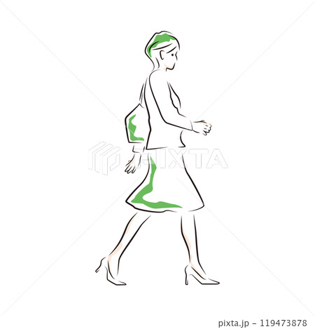 ビジネス｜歩くビジネスウーマン 119473878