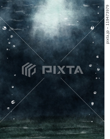 深海の光と漂う気泡のイラスト素材 [119473979] - PIXTA