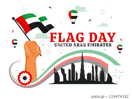 United Arab Emirates Flag Day Vector Illustration on 3rd November featuring National Flags and Decorative Ornaments in a Flat Style Cartoon Background United Arab Emirates Flag Day Vector Illustration on 3rd November featuring National Flags and Decorative Ornaments in a Flat Style Cartoon Background 119474182