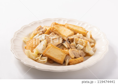 厚揚げと豚肉の味噌炒め 119474441